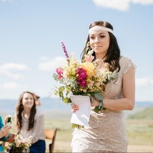Beige Bridesmaid Dress